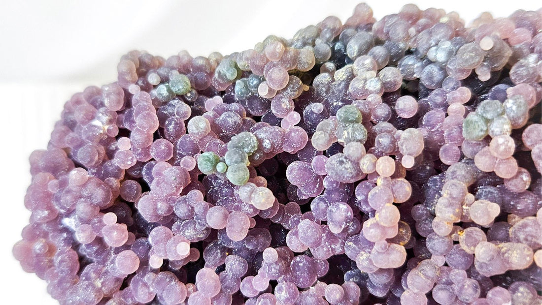 High-quality  purple grape agate cluster - a mesmerizing gemstone with intricate formations