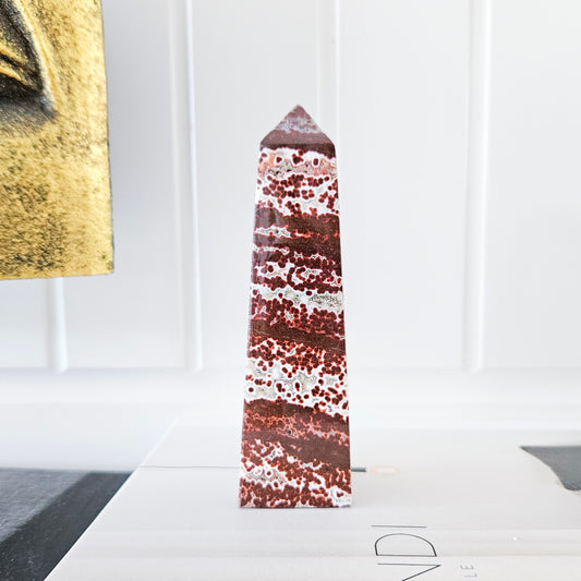 Red Orbicular Jasper Tower