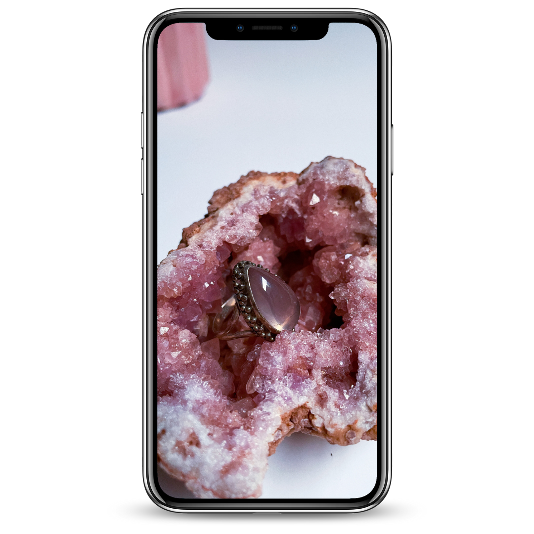 Pink Amethyst Geode Phone Wallpaper