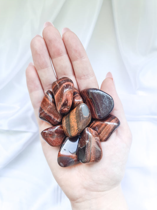 Red Tigers Eye Tumbled Stones