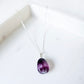 Purple Fluorite Crystal Necklace Pendant
