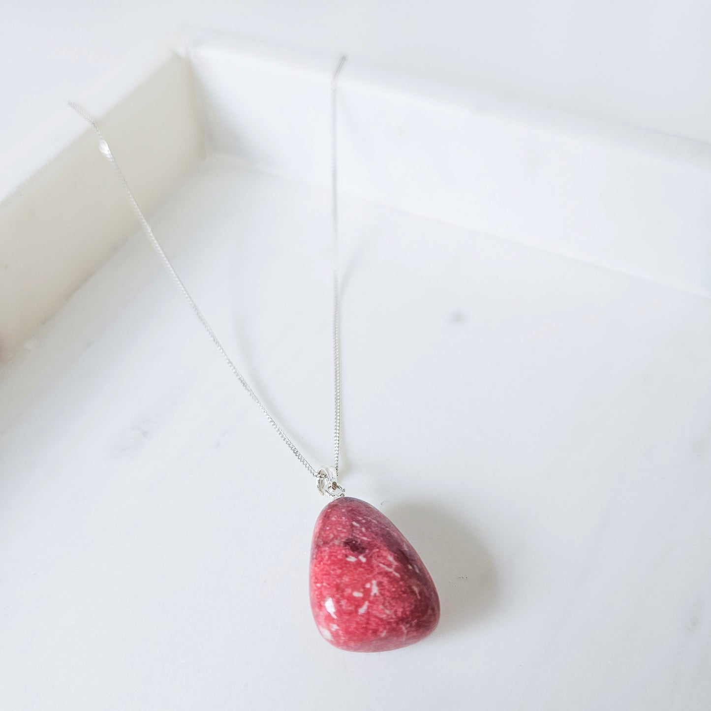 Thulite Crystal Necklace Pendant
